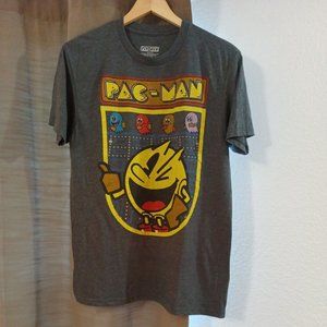 Women's Pacman Multicolored Graphic Print Short Sleeve Gray T-Shirt Size Medium